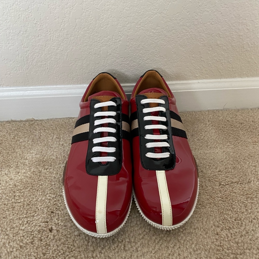 Bally Red Patent Leather Sneakers